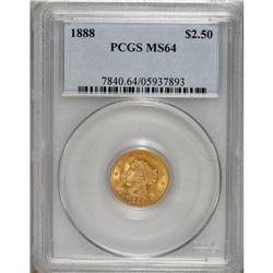 1888 $2 1/2 MS64 PCGS. Though the mintage of 16,001 pi