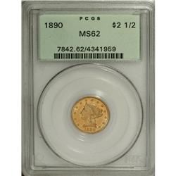 1890 $2 1/2 MS62 PCGS. This better date has a mintage