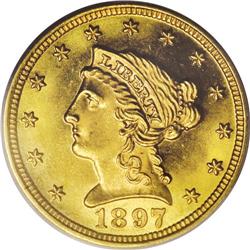 1897 $2 1/2 MS65 PCGS. The design elements are all cri