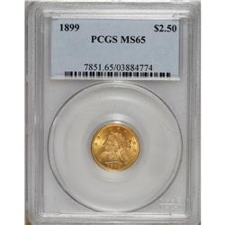 1899 $2 1/2 MS65 PCGS. Well struck and highly lustrous