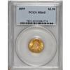 Image 1 : 1899 $2 1/2 MS65 PCGS. Well struck and highly lustrous