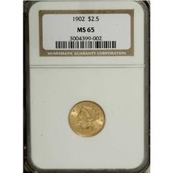 1902 $2 1/2 MS65 NGC. A razor-sharp strike and dynamic