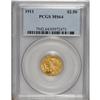 Image 1 : 1911 $2 1/2 MS64 PCGS. This near-Gem specimen displays