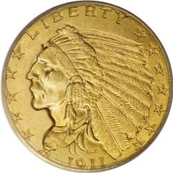 1911-D $2 1/2 MS64 PCGS. The 1911-D is the key date of