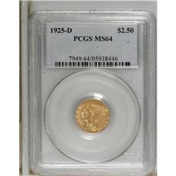1925-D $2 1/2 MS64 PCGS. The last quarter eagle issue