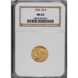 1926 $2 1/2 MS63 NGC. A pleasing Select example that d