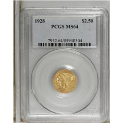 1928 $2 1/2 MS64 PCGS. Wisps of light tan visit the lu