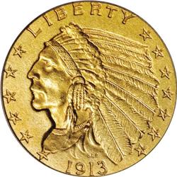 1913 $2 1/2 PR62 PCGS. The sharp details, all the way