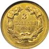 Image 2 : 1864 $3 AU58 NGC. Although the small mintage amounted