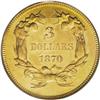 Image 2 : 1870 $3 MS62 PCGS. The 1870 year is a popular one for
