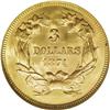 Image 2 : 1874 $3 MS64 NGC. The 1874 is collected along with the