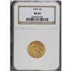 Image 3 : 1874 $3 MS64 NGC. The 1874 is collected along with the
