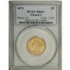 Image 1 : 1873 $5 Closed 3 MS61 PCGS. Gold production at Philade