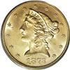 Image 1 : 1873 $5 Open 3 MS63 PCGS. The Open 3 variant was struc