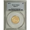 Image 3 : 1873 $5 Open 3 MS63 PCGS. The Open 3 variant was struc