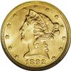 Image 1 : 1892 $5 MS65 NGC. Often thought of as a common date, t