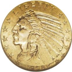 1908-D $5 MS64 NGC. This is a well struck and beautifu