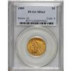 Image 1 : 1909 $5 MS63 PCGS. Rich apricot-gold color bathes both