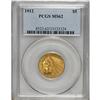 Image 1 : 1912 $5 MS62 PCGS. This mid-date half eagle displays a