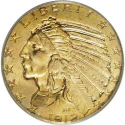 1912 $5 MS64 PCGS. The shining surfaces of this near-G