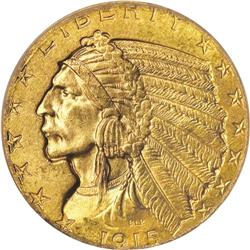 1915 $5 MS64 PCGS. A lovely five Indian and perfect as