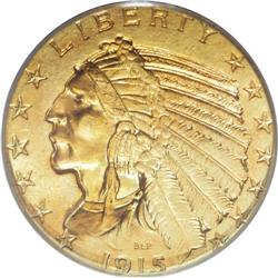 1915 $5 MS64 PCGS. This is a splendid piece with sharp