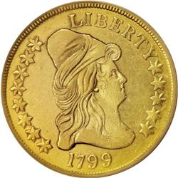 1799 $10 Large Stars Obverse AU53 PCGS. Breen-8562, BD