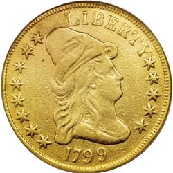 1799 $10 Small Stars Obverse--Mount Removed, Whizzed--