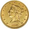 1873-S $10 AU55 NGC. Honey-gold surfaces reveal luster