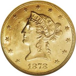 1878 $10 MS64 NGC. After the rarities of the 1860s and