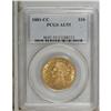 1881-CC $10 AU55 PCGS. A well struck straw-gold repres