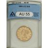 Image 1 : 1891-CC $10 AU55 ANACS. A briefly circulated Carson Ci