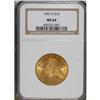 Image 1 : 1901-S $10 MS64 NGC. Olive-tinged margins encompass th
