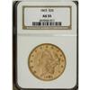 Image 3 : 1863 $20 AU55 NGC. A rare issue in Mint State, and fro
