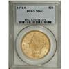 Image 3 : 1871-S $20 MS63 PCGS. Despite the generous mintage of