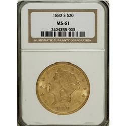 1880-S $20 MS61 NGC. Garrett and Guth say this issue i
