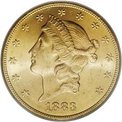 1883-S $20 MS63 PCGS. Many of the S-mint Type Three Li