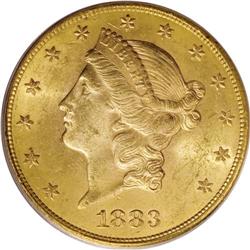 1883-S $20 MS64 PCGS. While even minimal Mint State pi