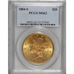 1884-S $20 MS62 PCGS. Well struck except for some mino