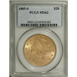 1885-S $20 MS62 PCGS. Both sides are strongly struck a
