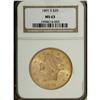 1891-S $20 MS63 NGC. A splendid honey-gold piece, exhi