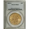 Image 1 : 1893-S $20 MS62 PCGS. This is a pleasing example with