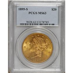 1895-S $20 MS63 PCGS. Extremely well struck with flash