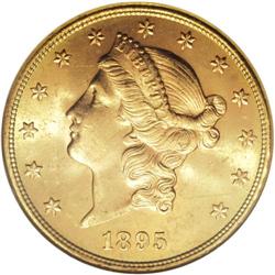 1895-S $20 MS64 NGC. This S-mint Type Three double eag