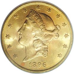 1896-S $20 MS64 PCGS. Although PCGS has certified well