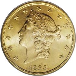 1898 $20 MS63 PCGS. This date has a surprisingly low m