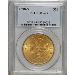 1898-S $20 MS63 PCGS. The 1898-S double eagle was stru