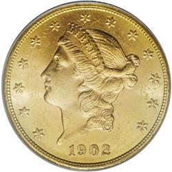 1902-S $20 MS63 PCGS. A wonderful example of this cond