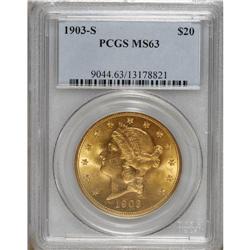1903-S $20 MS63 PCGS. This impressive example displays