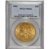1904 $20 MS64 PCGS. This highly lustrous khaki-gold ty